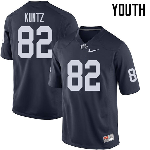 Youth #82 Zack Kuntz Penn State Nittany Lions College Football Jerseys Sale-Navy